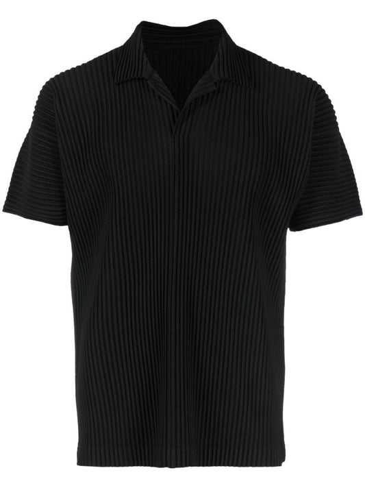 Black Basics PlissÃ_x0083_Â© Polo Shirt