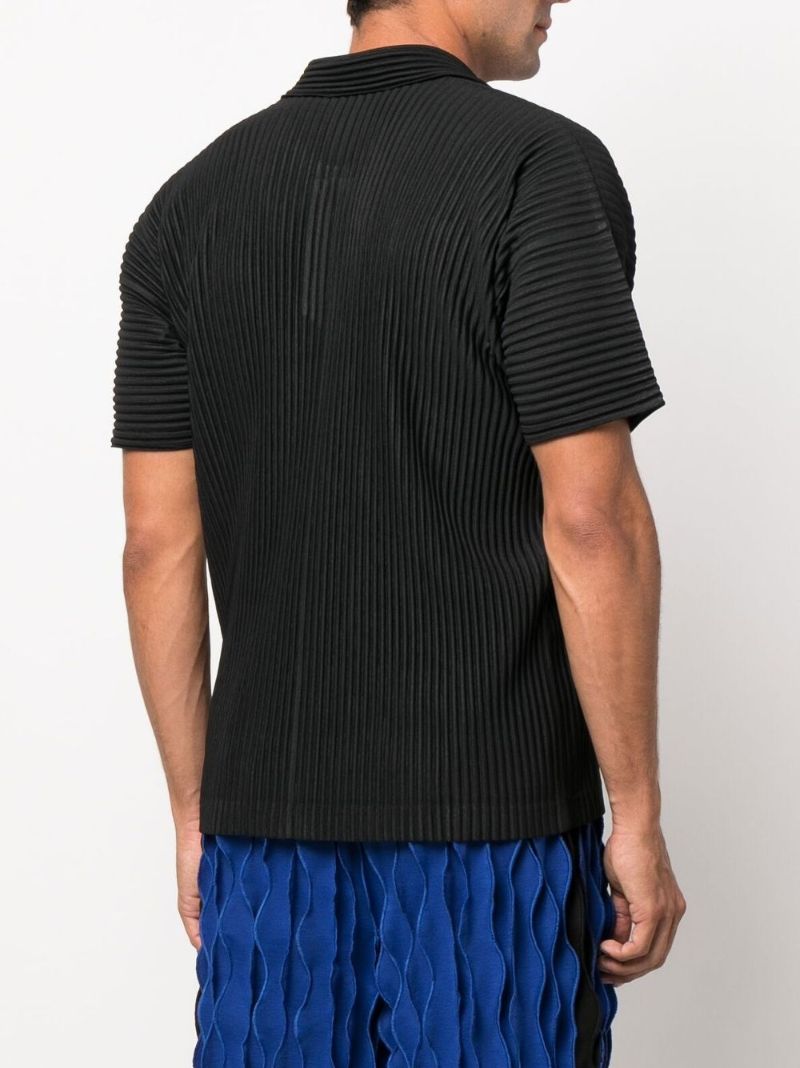 Black Basics PlissÃ_x0083_Â© Polo Shirt
