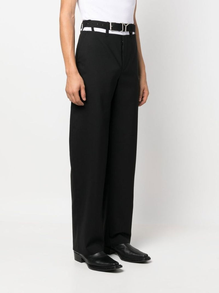 Black Y-belt Wide Leg Trousers