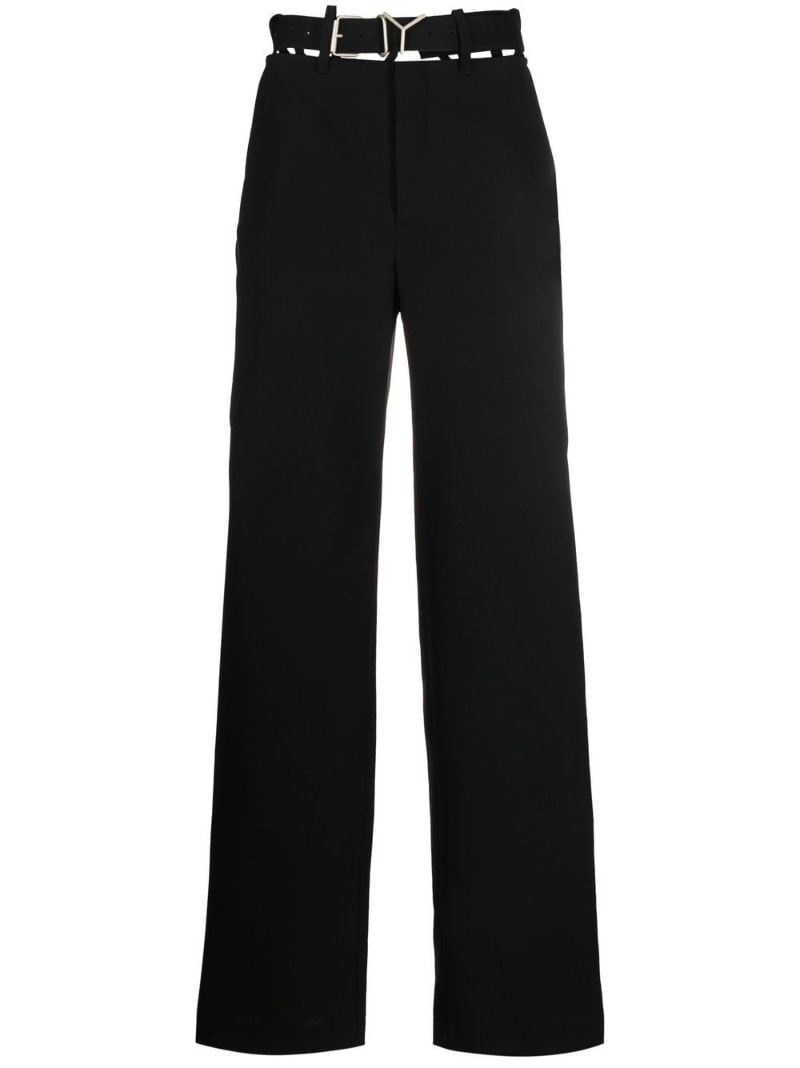 Black Y-belt Wide Leg Trousers