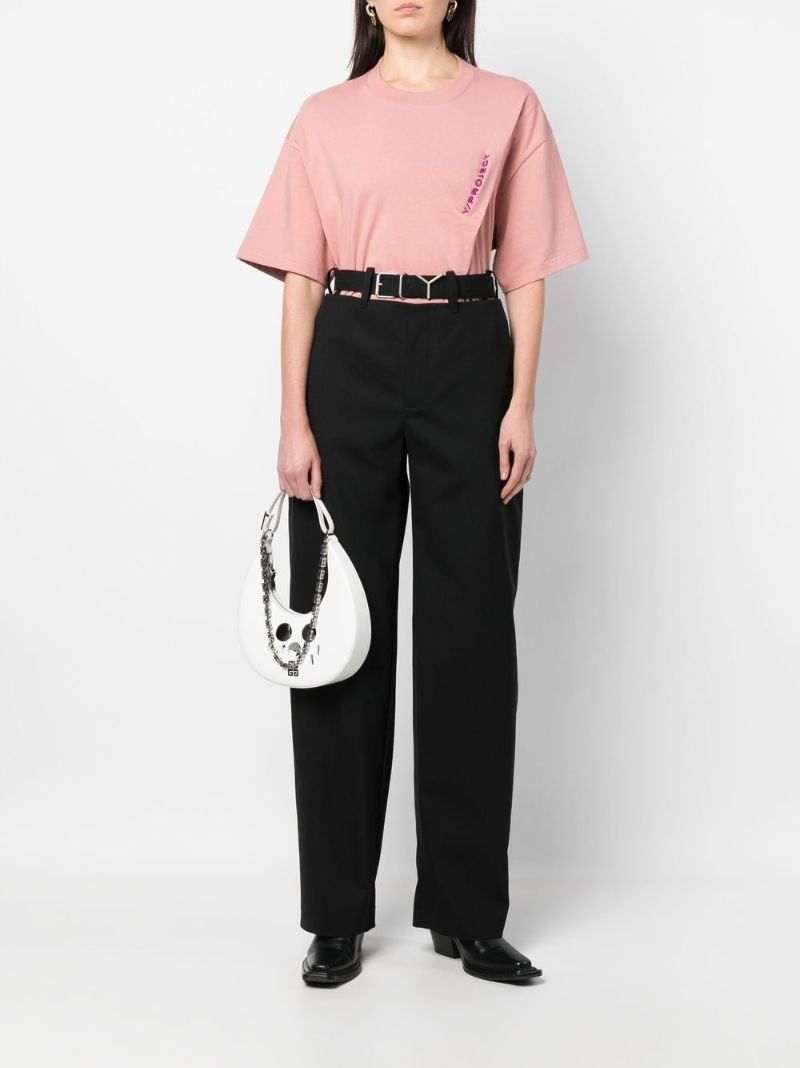 Black Y-belt Wide Leg Trousers