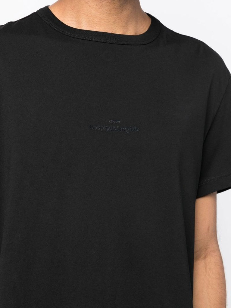 Black Logo Embroidered T-shirt