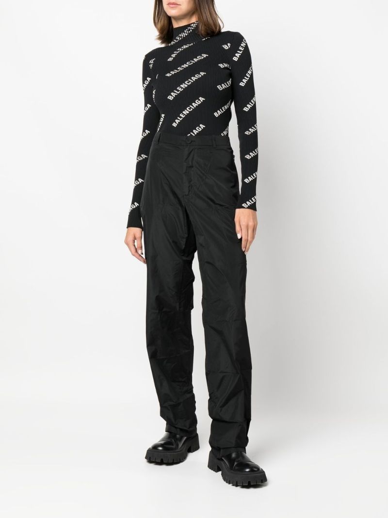 Black Technical Straight-leg Trousers