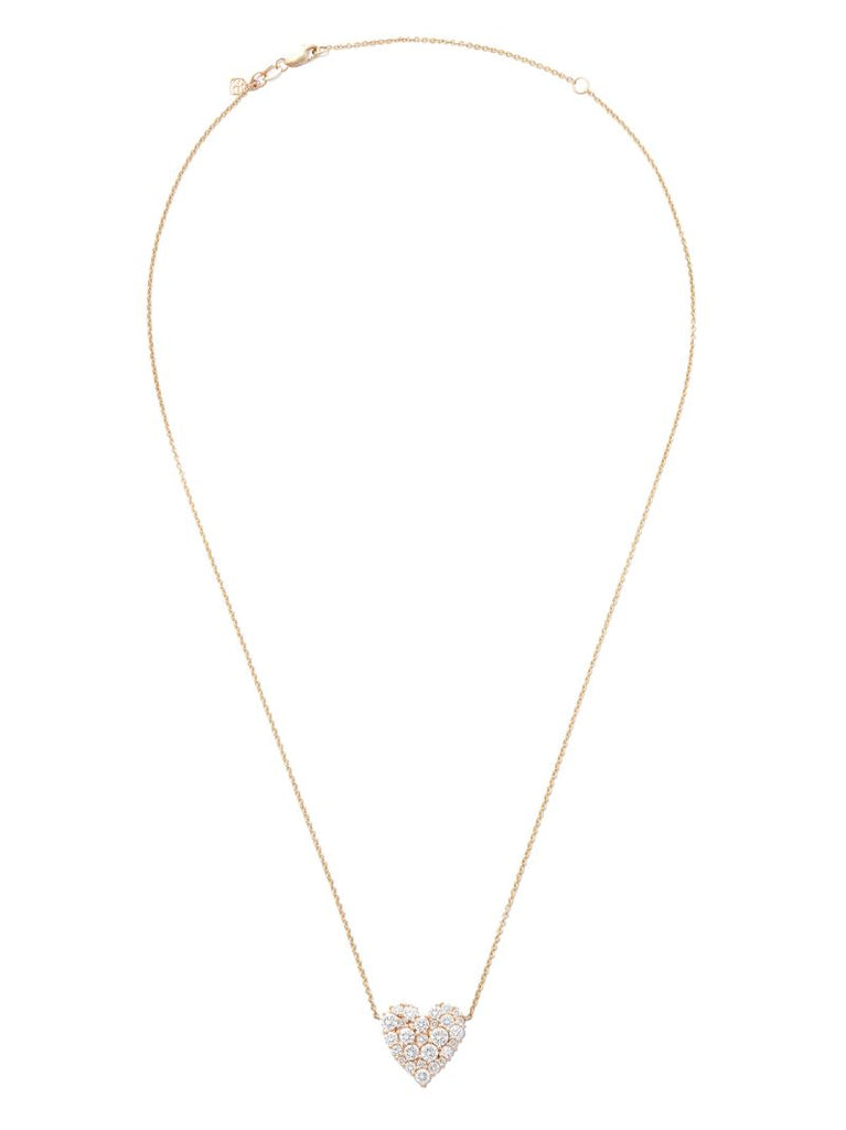 14k Yellow Gold Cocktail Heart Diamond Necklace