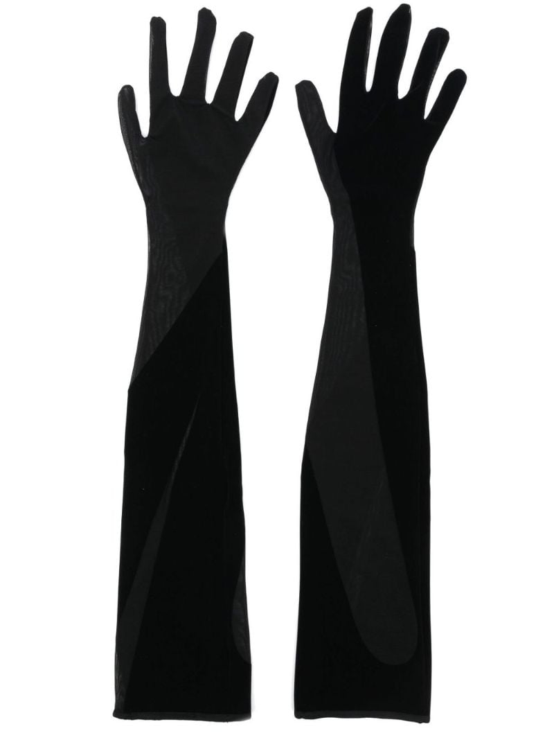 X Wolford Black Flock Shaping Gloves
