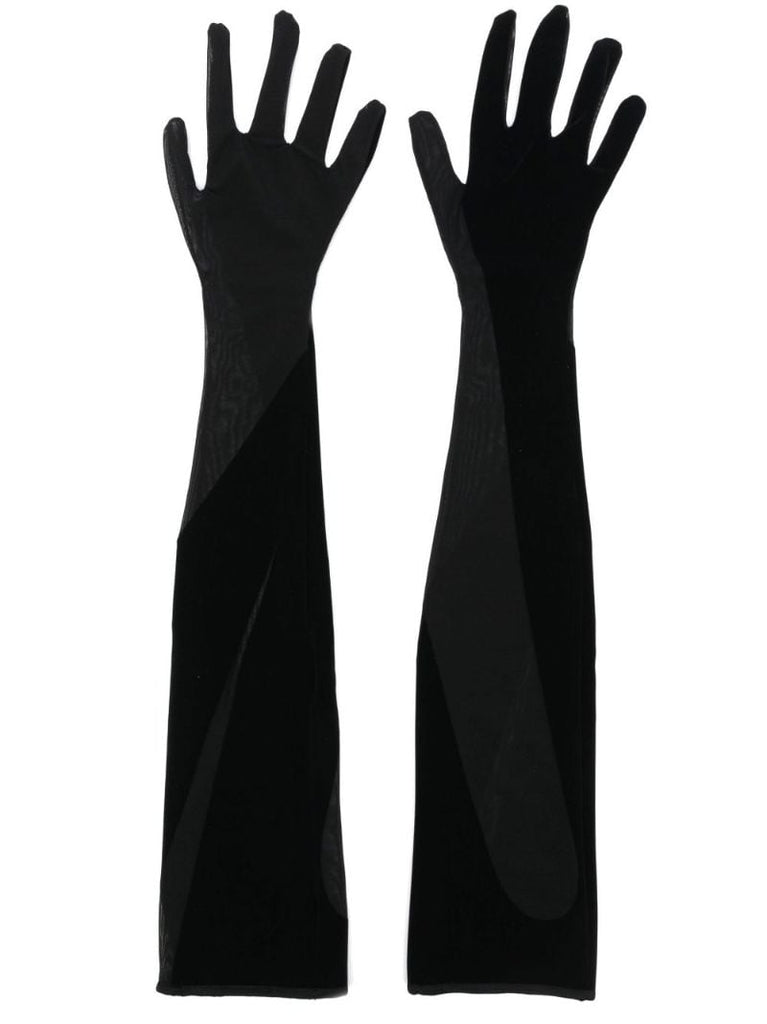 X Wolford Black Flock Shaping Gloves