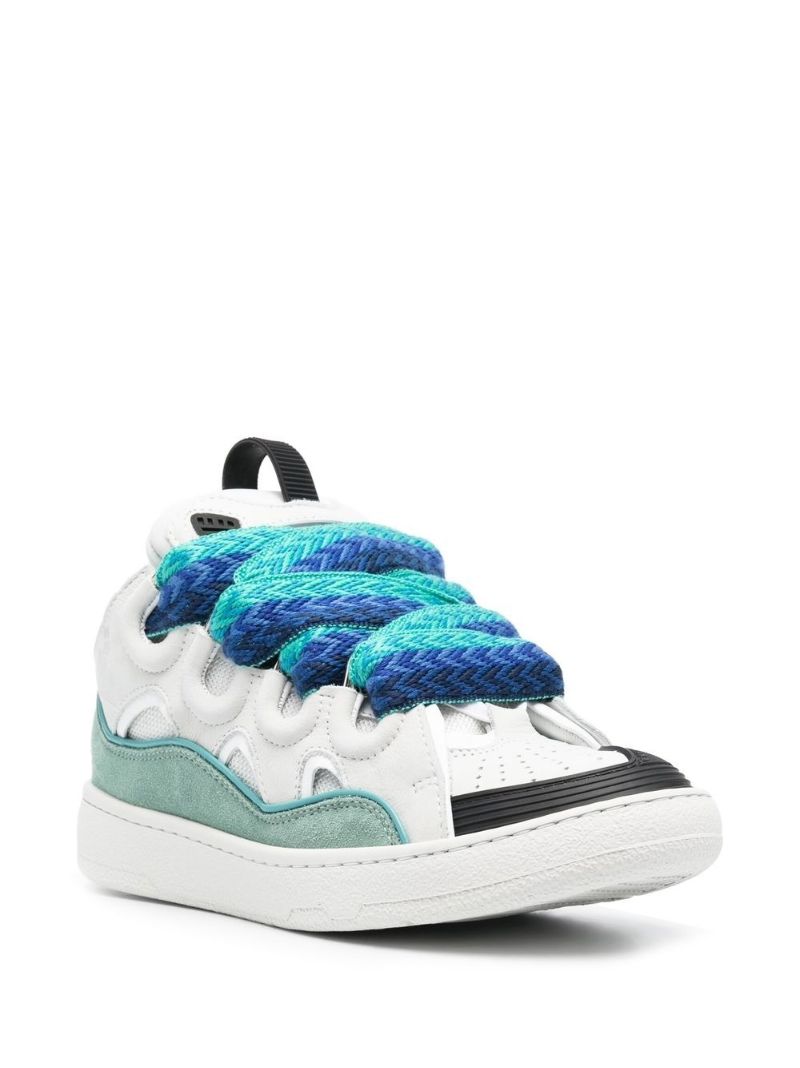 White Curb Leather Sneakers