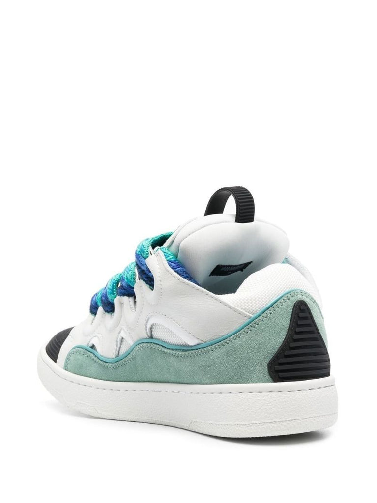 White Curb Leather Sneakers