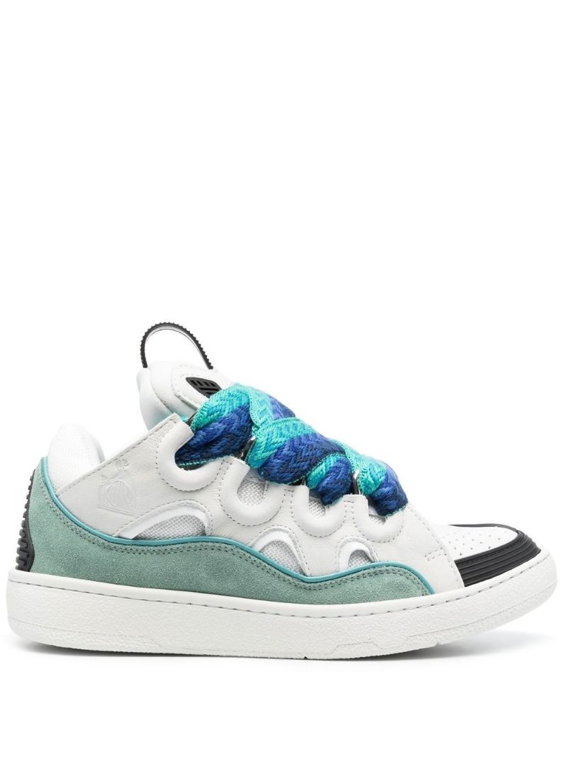 White Curb Leather Sneakers