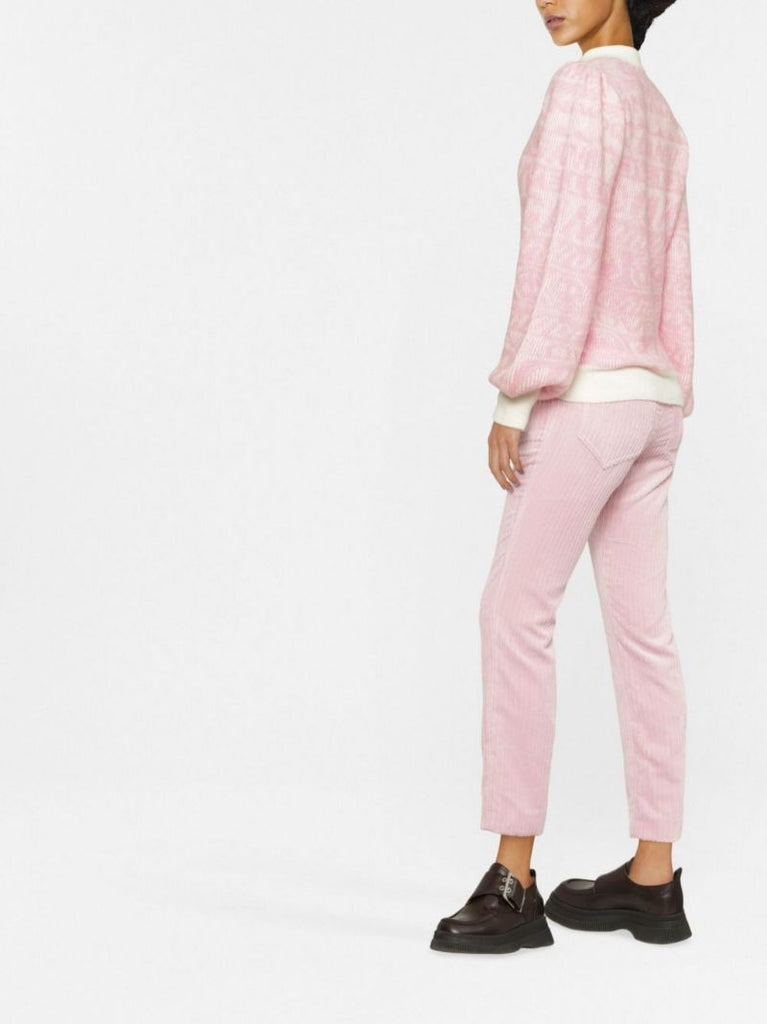 Pink Logo Jacquard Knitted Jumper