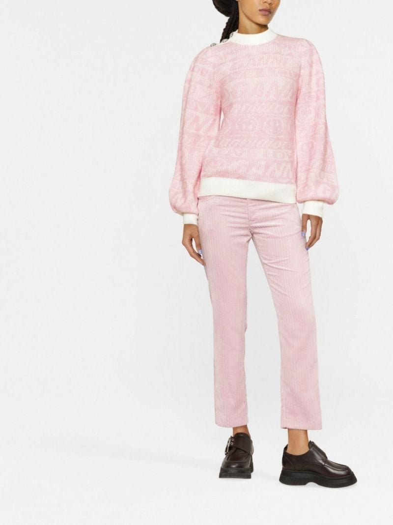 Pink Logo Jacquard Knitted Jumper
