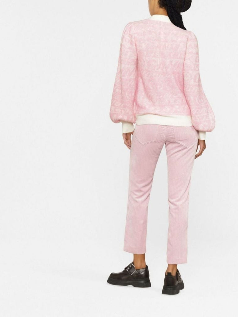 Pink Logo Jacquard Knitted Jumper