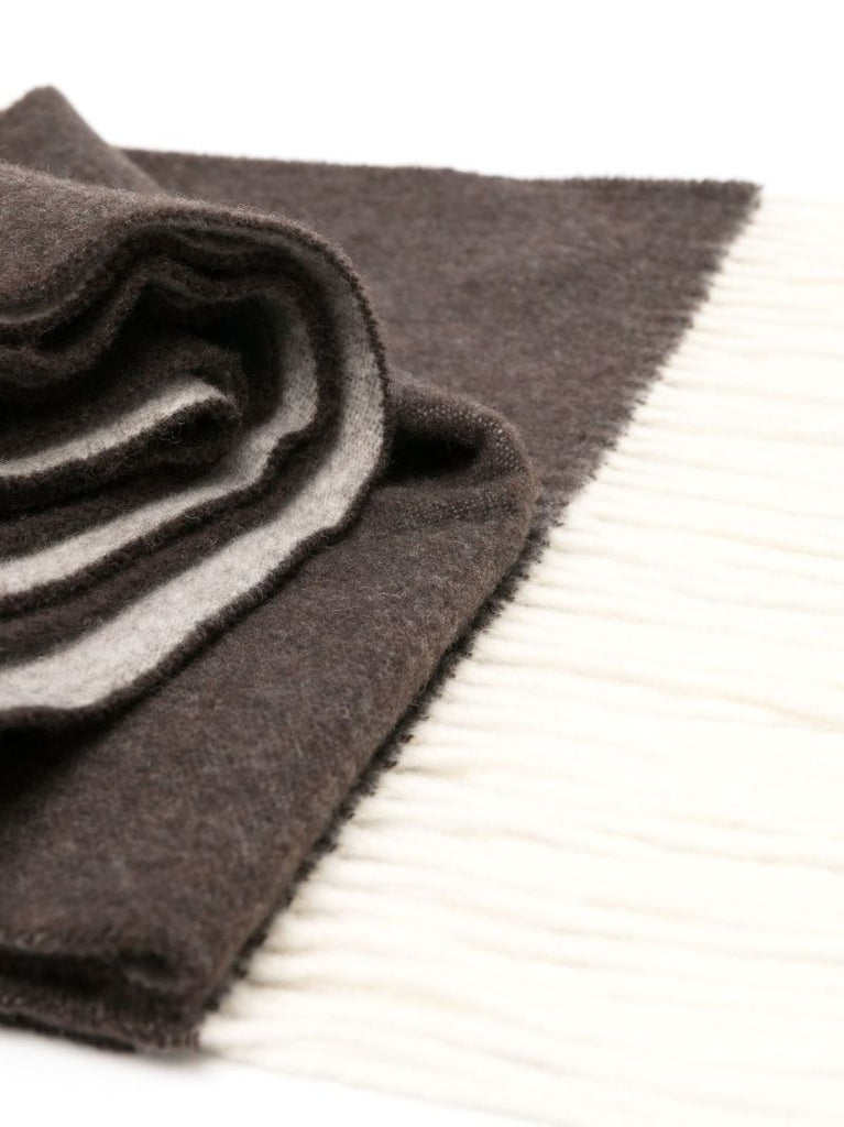 Grey Logo Jacquard Wool Scarf