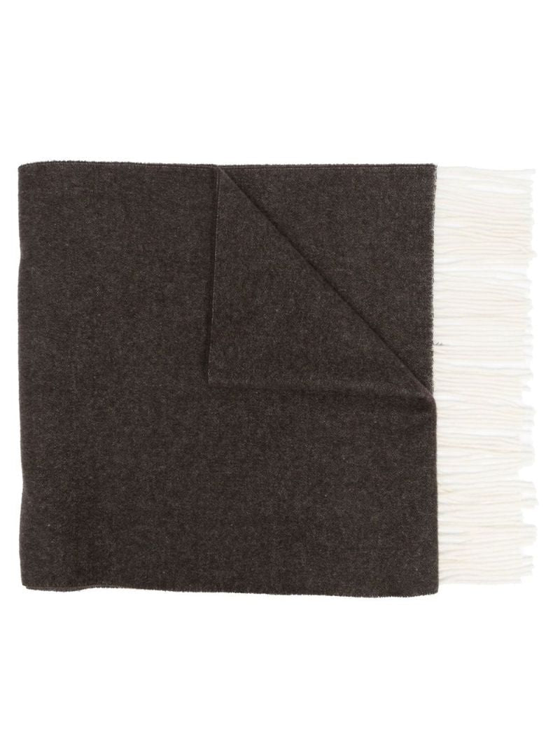 Grey Logo Jacquard Wool Scarf