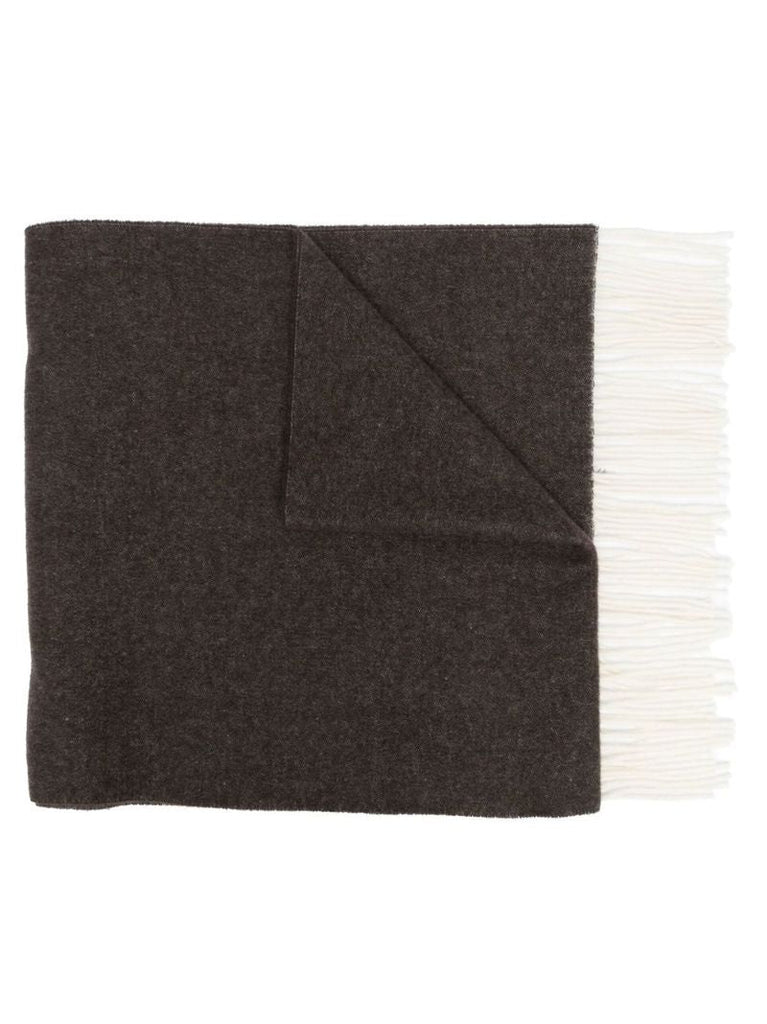 Grey Logo Jacquard Wool Scarf