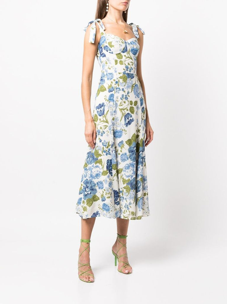 White Nadira Floral Print Dress