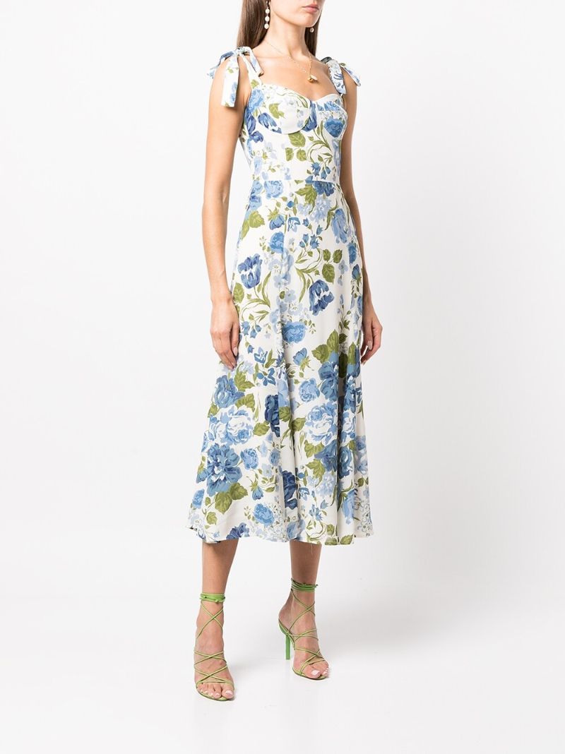 White Nadira Floral Print Dress