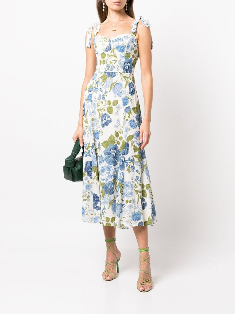 White Nadira Floral Print Dress