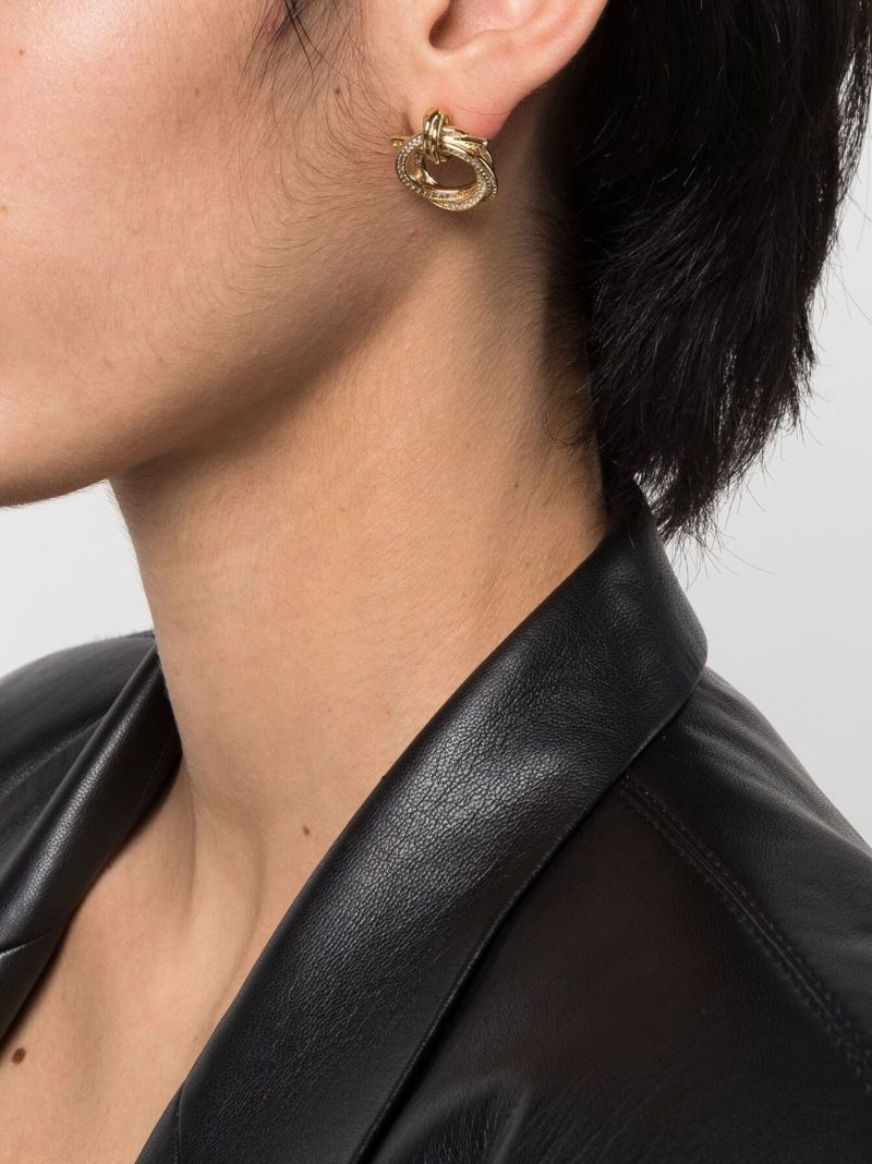 Gold Tone Gancini Crystal-embellished Earrings