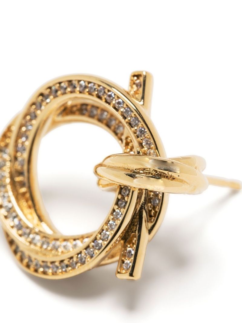 Gold Tone Gancini Crystal-embellished Earrings