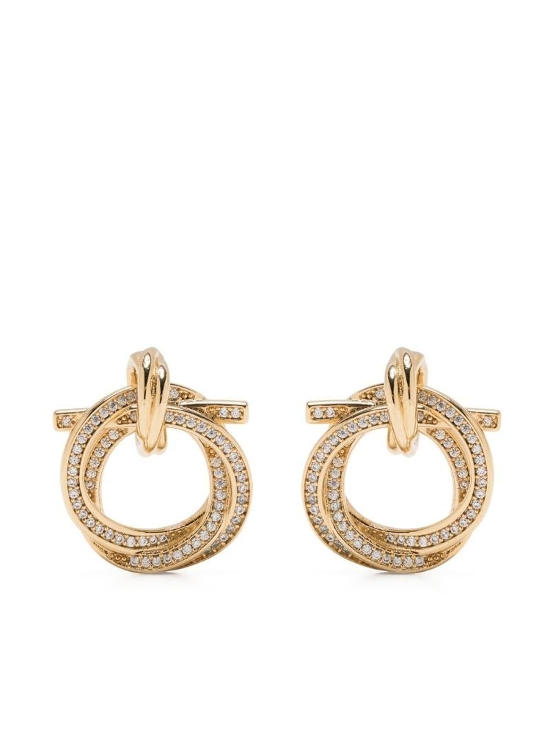 Gold Tone Gancini Crystal-embellished Earrings