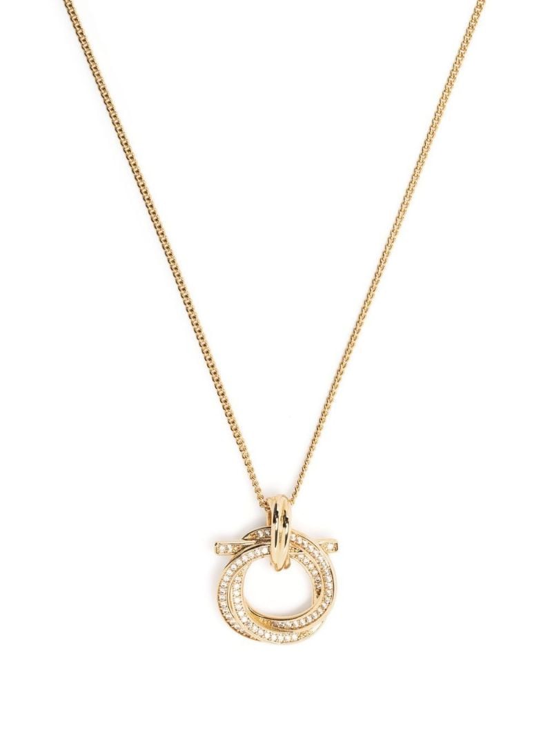 Gold-tone Gancini Crystal Pendant Necklace