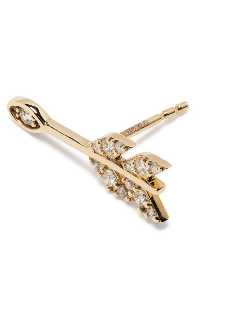 14k Yellow Gold Marquis Eye Arrow Stud Earrings