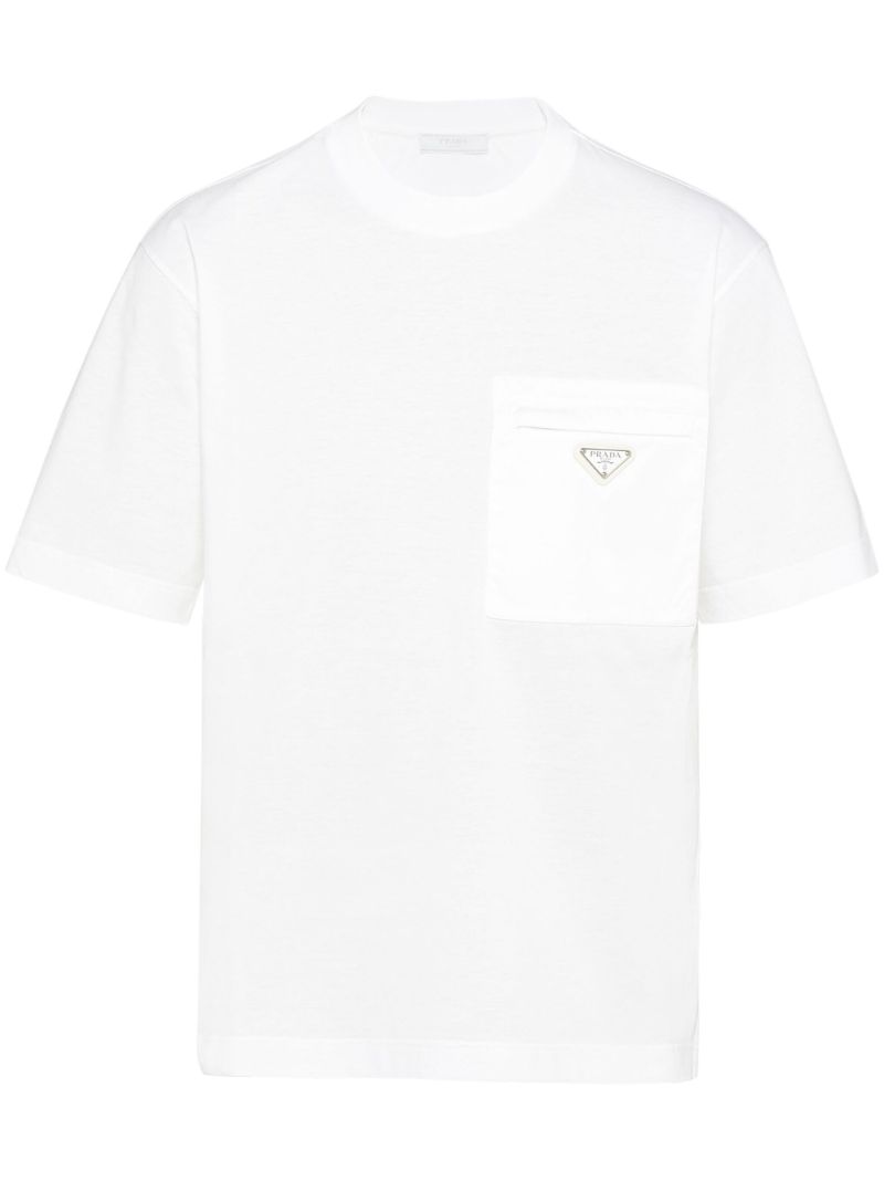 White Triangle Logo Cotton T-shirt