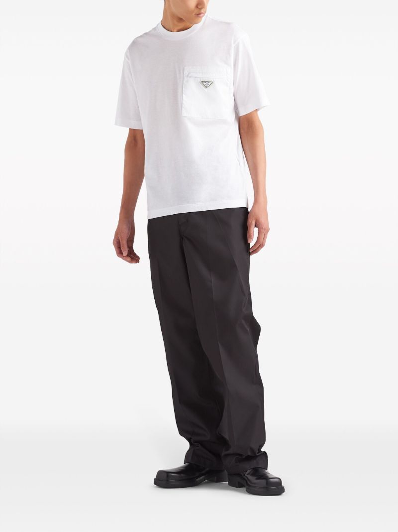 White Triangle Logo Cotton T-shirt