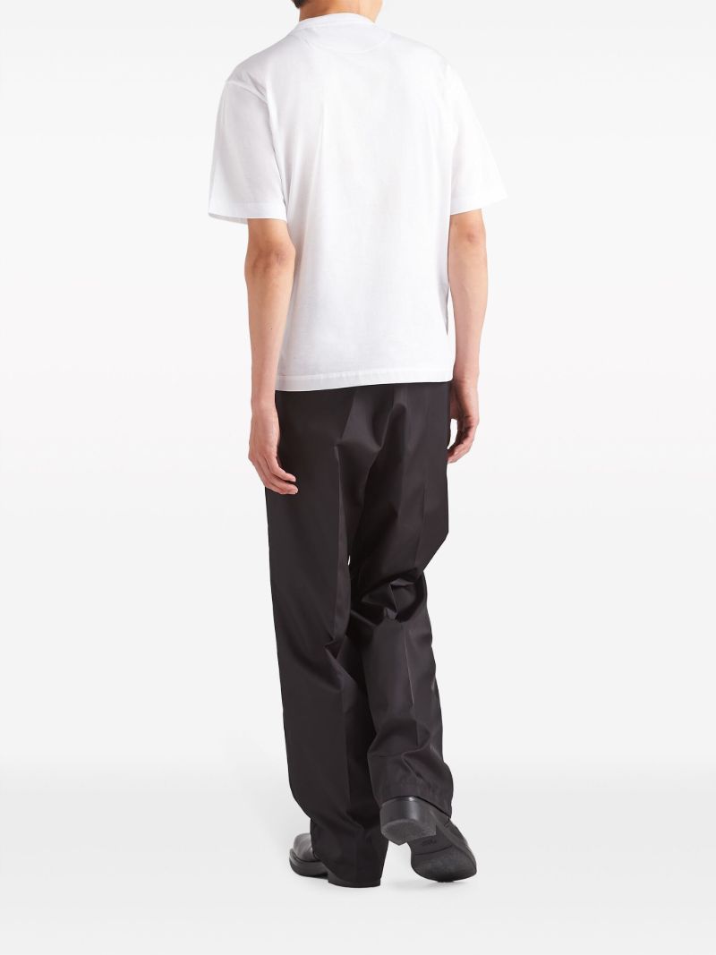 White Triangle Logo Cotton T-shirt