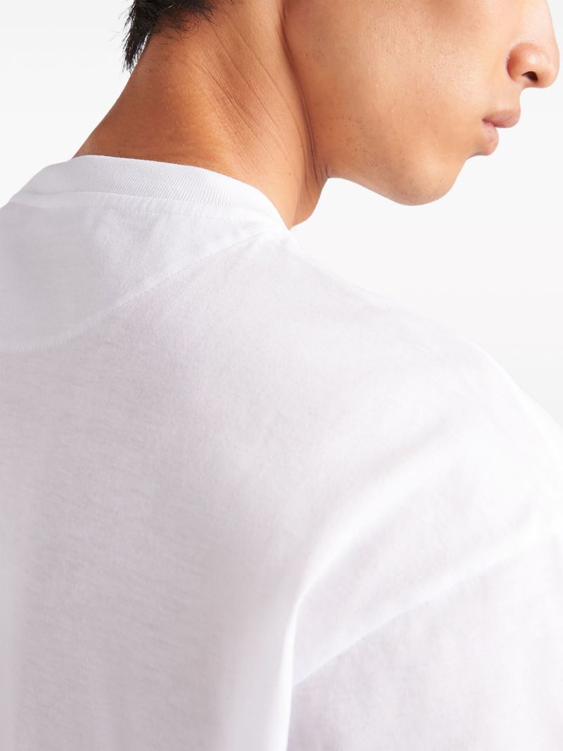White Triangle Logo Cotton T-shirt