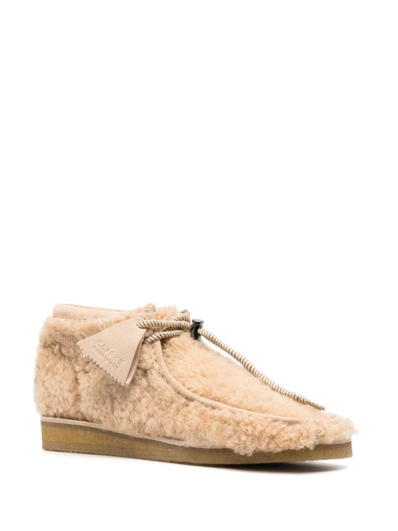 X Clarks Originals Neutral Wallabee Shearling Loafers