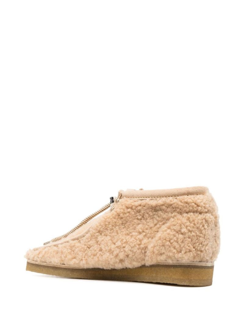 X Clarks Originals Neutral Wallabee Shearling Loafers