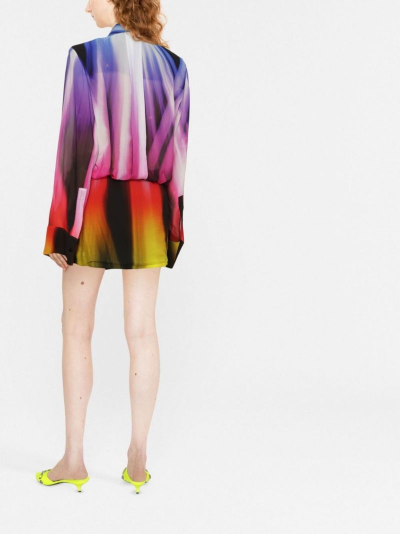 Purple Margot Printed Mini Dress