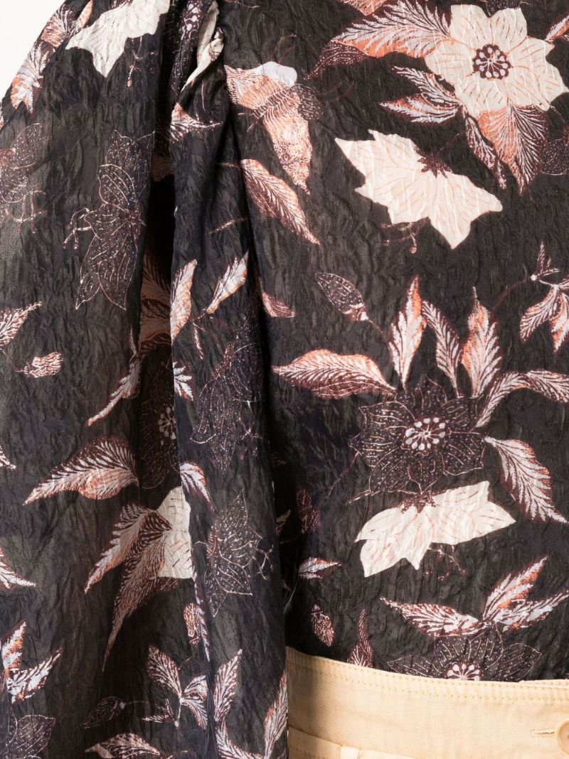 Black Eliza Floral Print CloquÃ_x0083_Â© Blouse