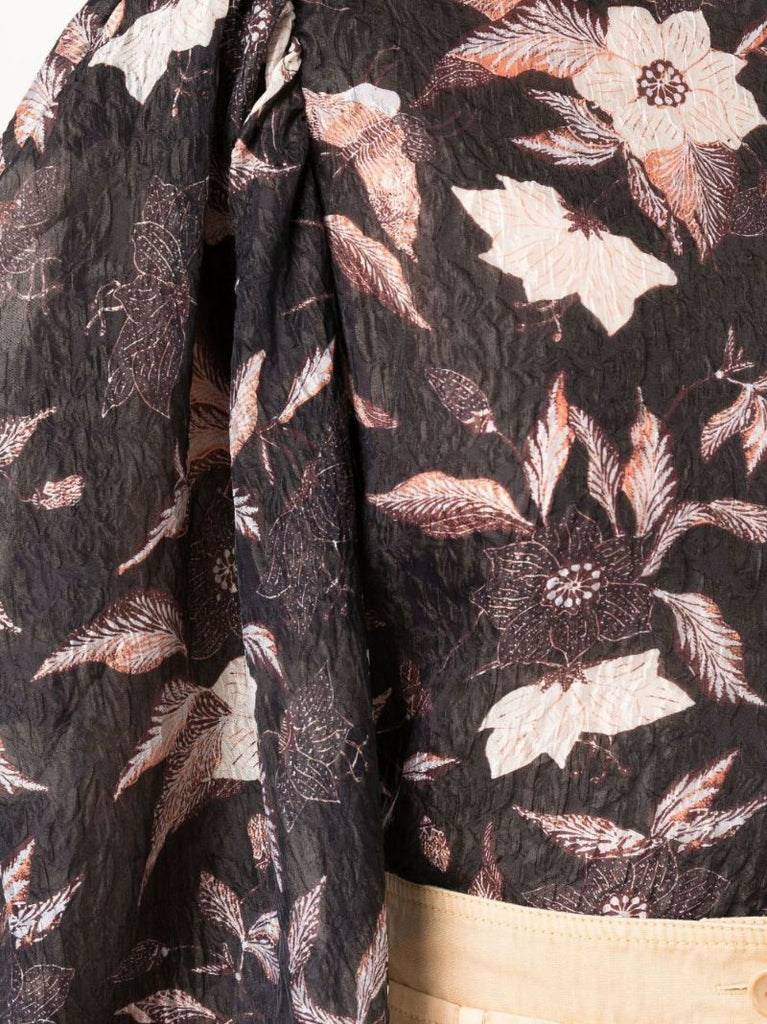 Black Eliza Floral Print CloquÃ_x0083_Â© Blouse