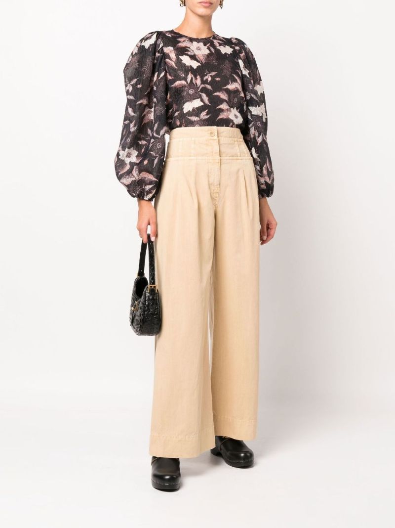 Black Eliza Floral Print CloquÃ_x0083_Â© Blouse