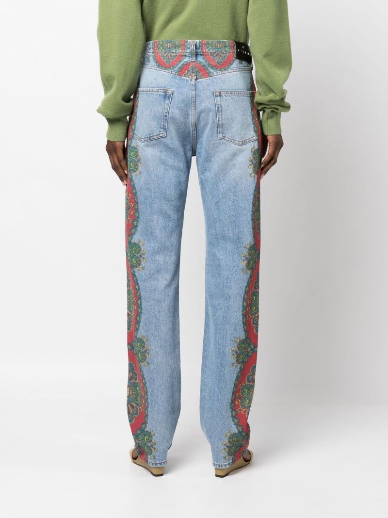 Blue Barbara High Waist Paisley Print Jeans