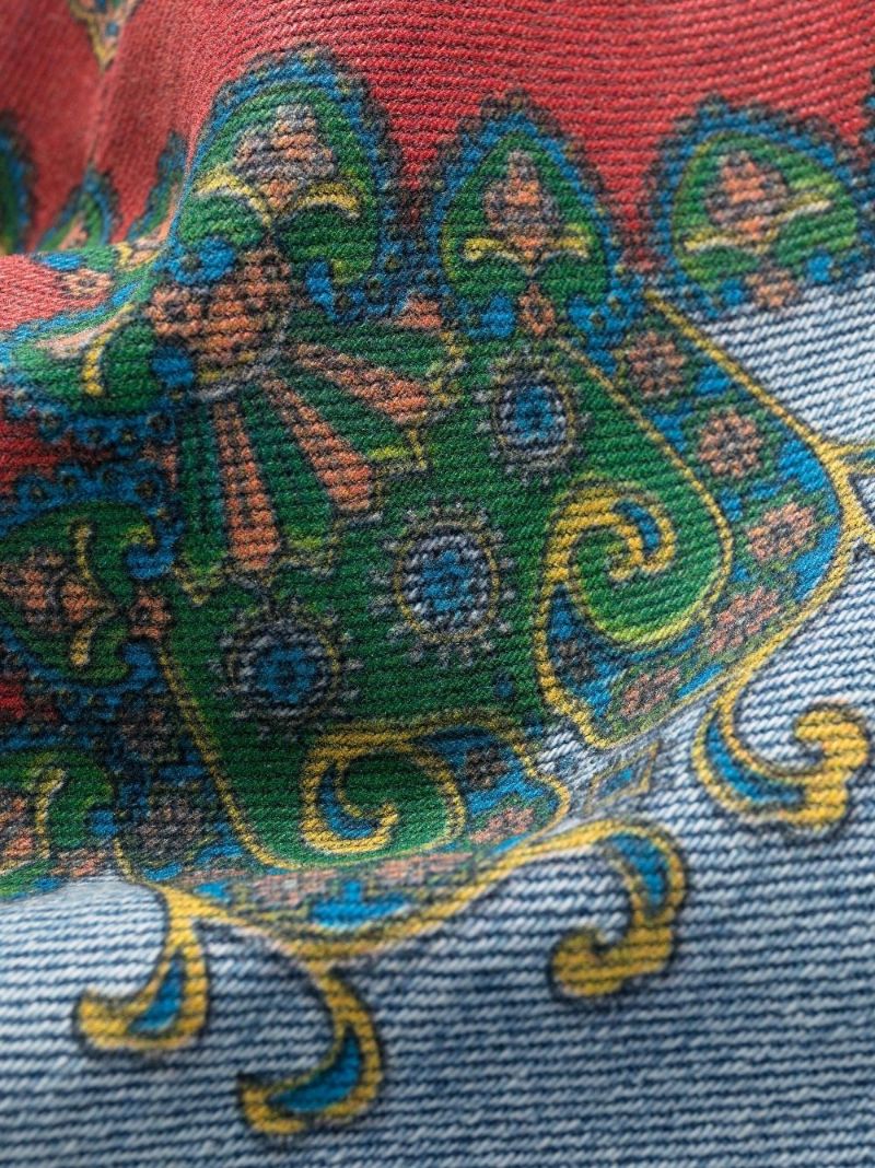 Blue Barbara High Waist Paisley Print Jeans
