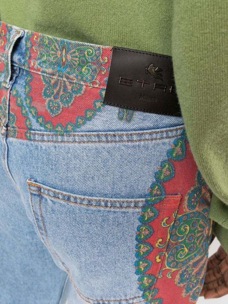Blue Barbara High Waist Paisley Print Jeans