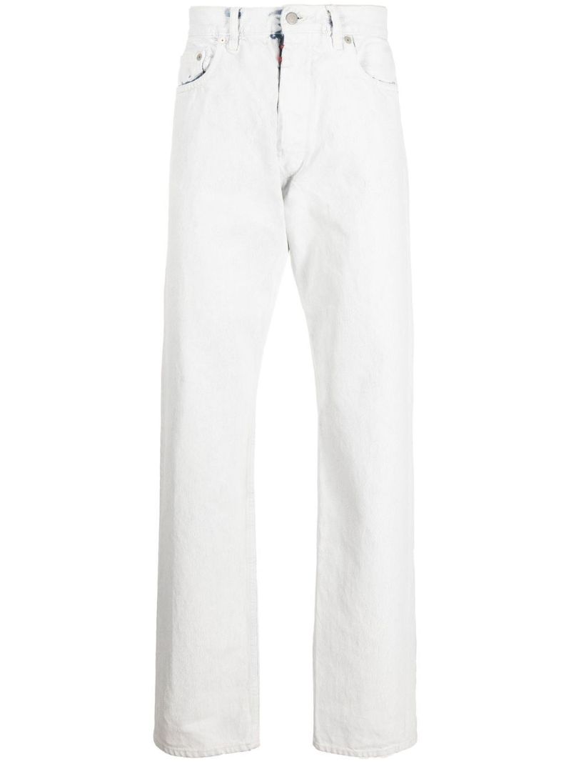 White Coated Straight-leg Jeans