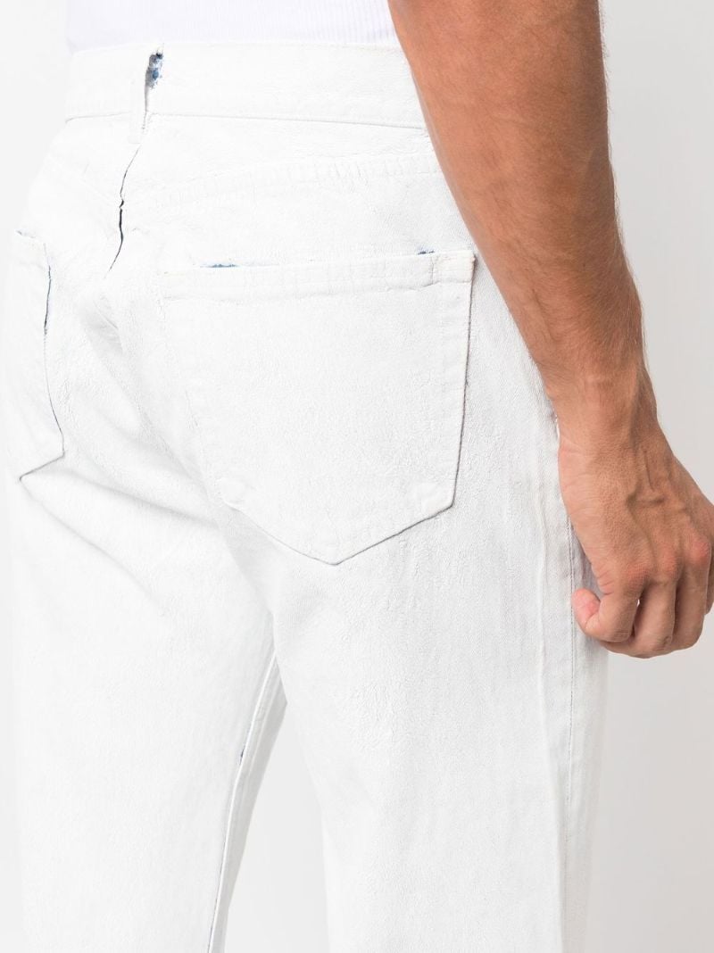White Coated Straight-leg Jeans