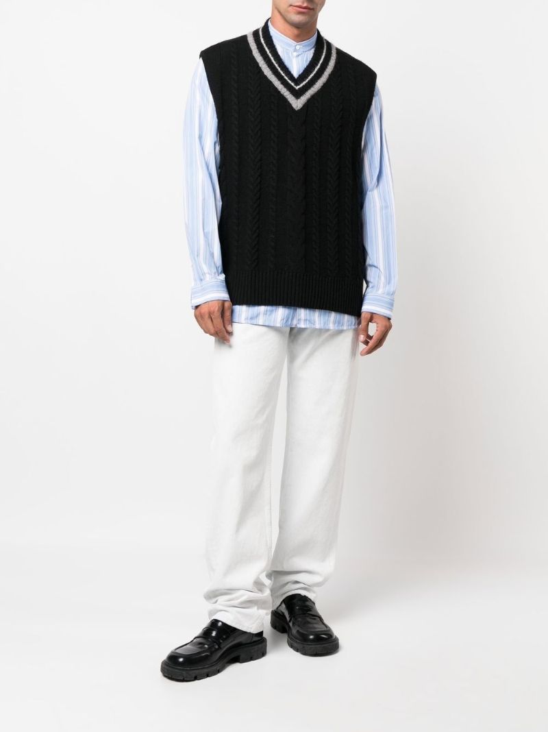 White Coated Straight-leg Jeans