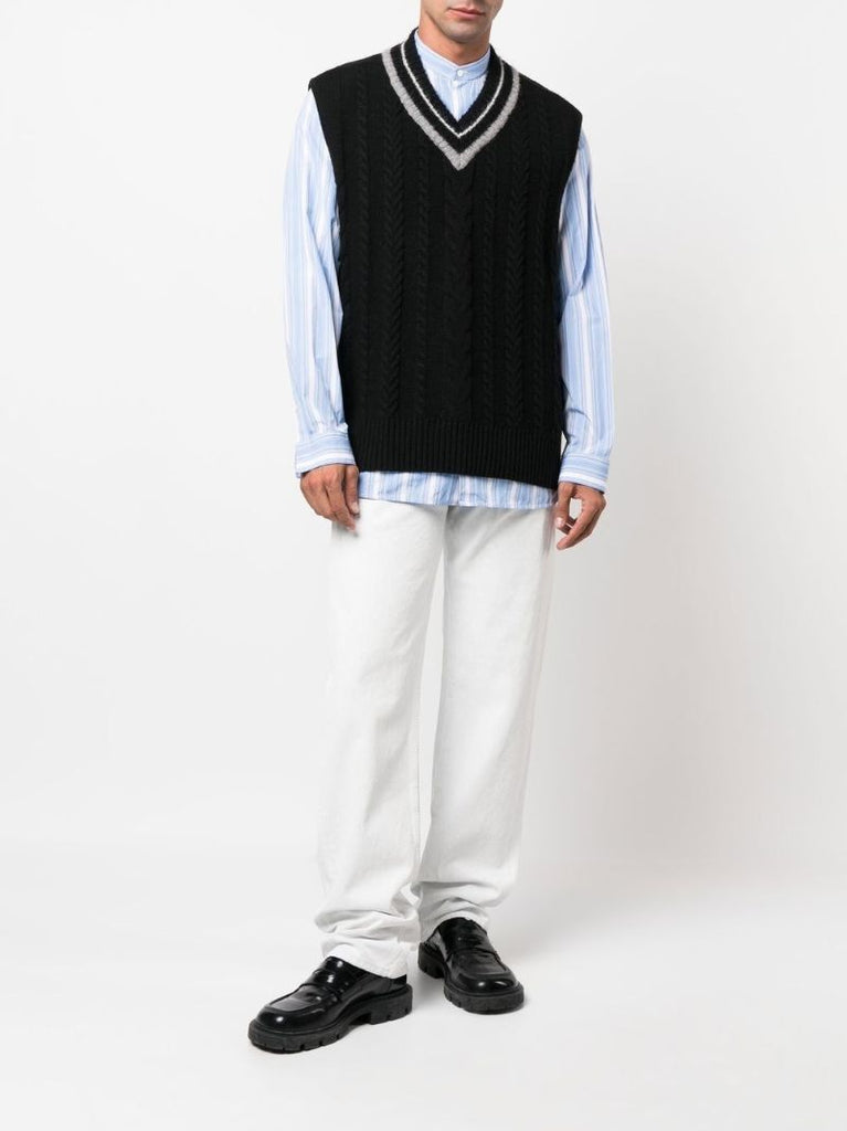 White Coated Straight-leg Jeans