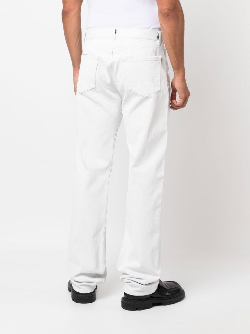 White Coated Straight-leg Jeans