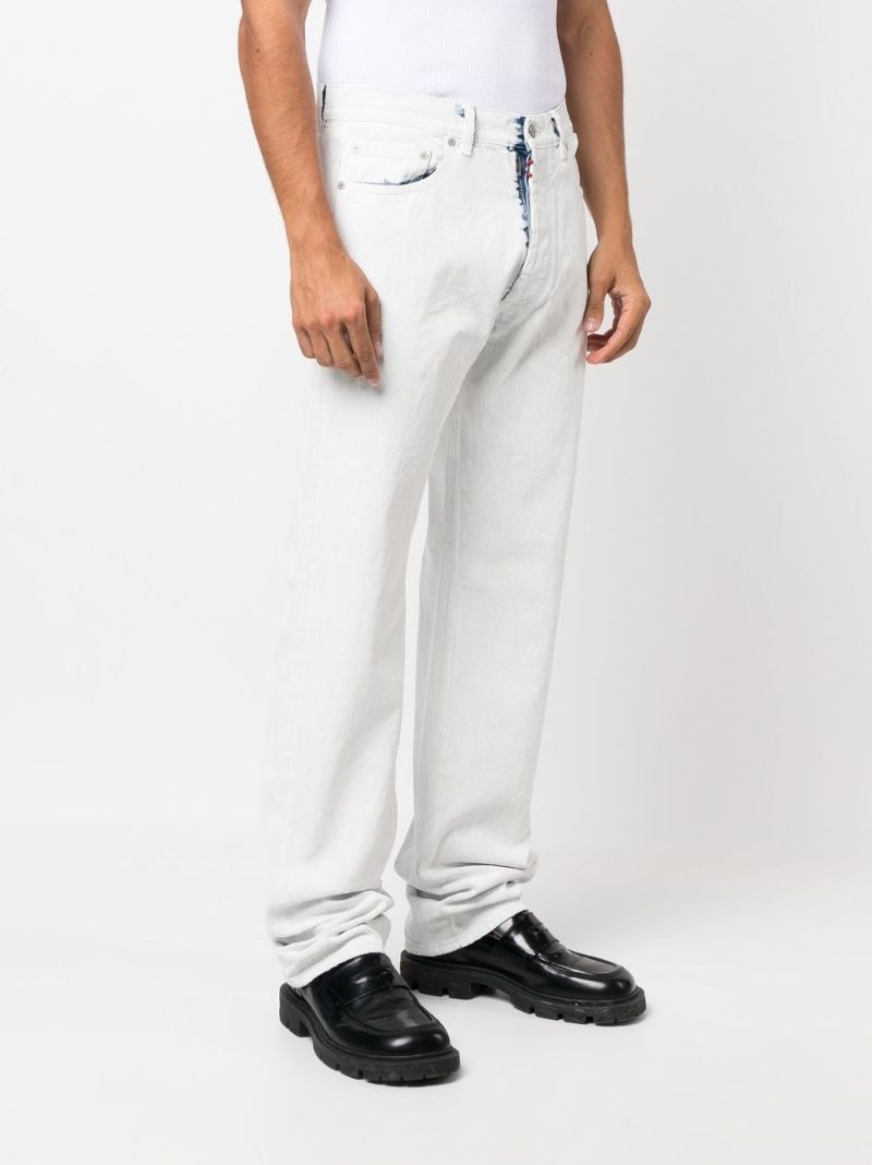 White Coated Straight-leg Jeans