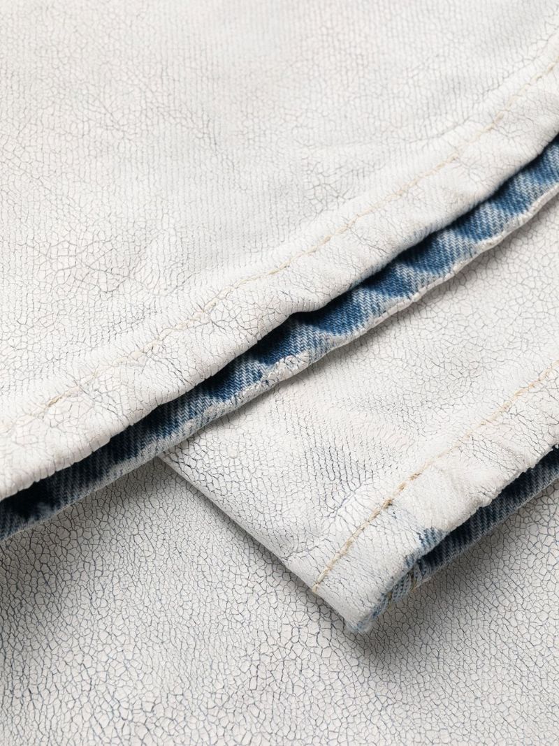 White Coated Straight-leg Jeans