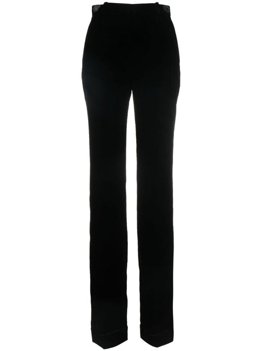 Black High-waist Velvet Trousers