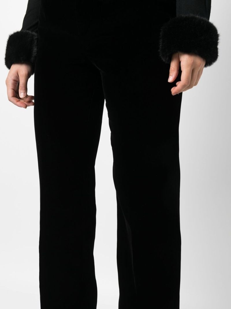 Black High-waist Velvet Trousers