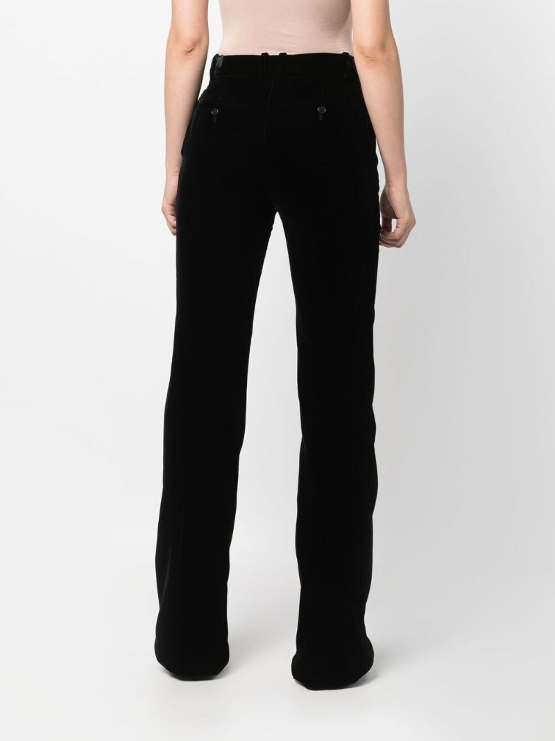 Black High-waist Velvet Trousers